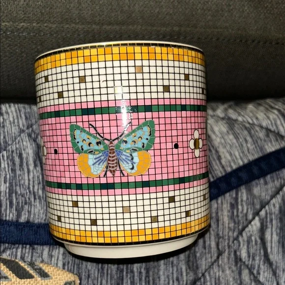 Anthropologie Pink and Gold Butterfly Mug - Picture 10 of 13